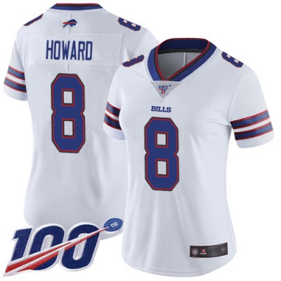 Nike Buffalo Bills #8 O. J. Howard White Women's Stitched NFL 100th Season Vapor Untouchable Limited Jersey